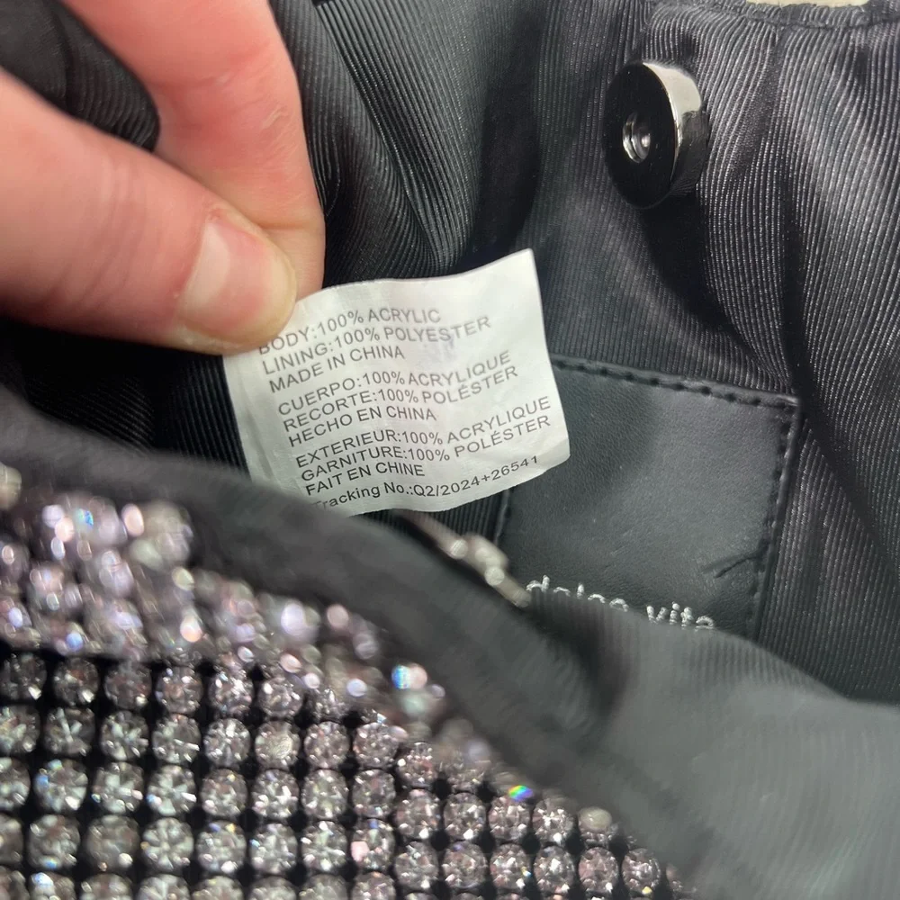 Dolce Vita Anna Crystal Rhinestone Embellished Small Hobo Bag